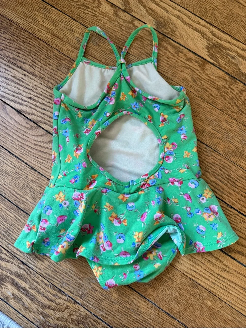 Ralph Lauren Green Floral Ruffle One-Piece Swimsuit - Size 24 Months